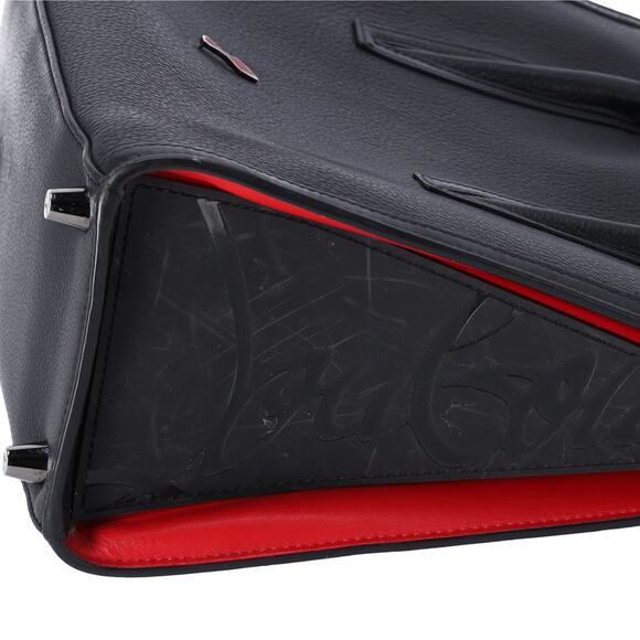 Christian Louboutin Paloma Medium Handbag Black Red Leather Rubber - Picture 6 of 9